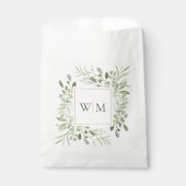 Sachets En Papier Mariage de verdure botanique à monogramme (Devant)