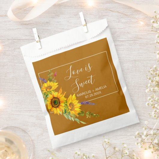 Sachets En Papier Mariage des tournesols d'automne (Coupé)