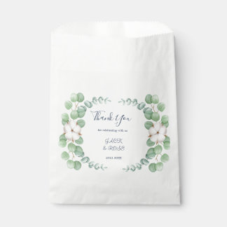 Sachets En Papier Mariage d'été Eucalyptus de verdure rustique.