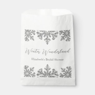 Sachets En Papier Mariage d'hiver flocon de neige argenté