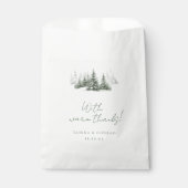 Sachets En Papier Mariage d'hiver rustique Merci Forest Green ID1049 (Devant)