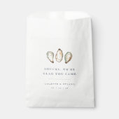Sachets En Papier Mariage d'huîtres d'aquarelle côtière (Devant)