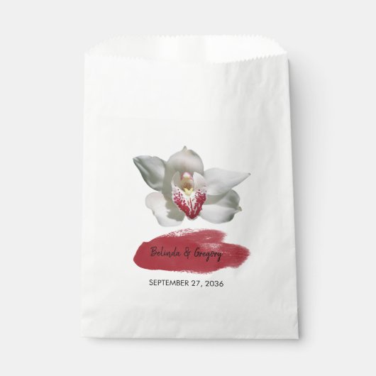 Sachets En Papier Mariage d'orchidée de Bourgogne (Devant)