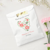 Sachets En Papier Mariage du coeur de fleurs rouges (Scellé)