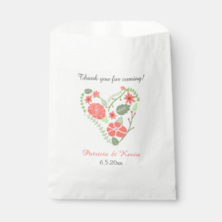 Sachets En Papier Mariage du coeur de fleurs rouges