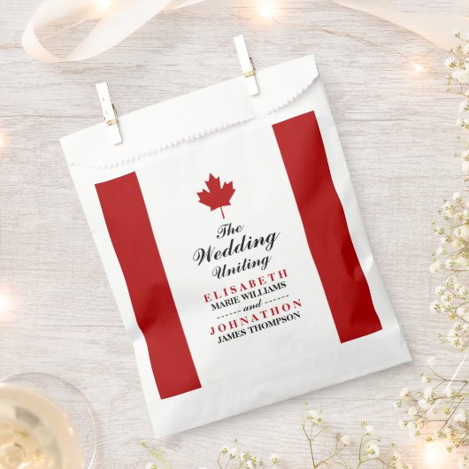 Sachets En Papier Mariage du drapeau canadien (Coupé)