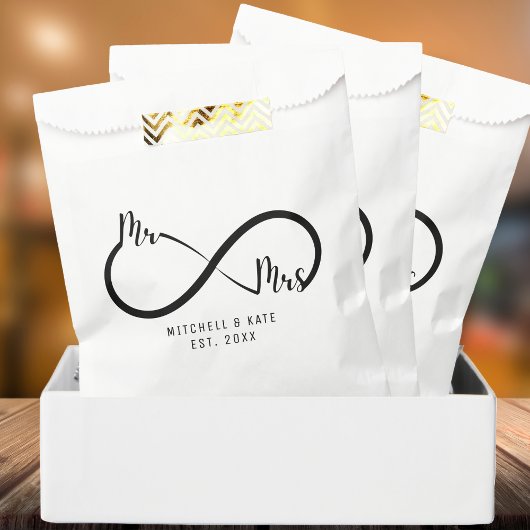 Sachets En Papier Mariage du symbole M & Mme Infinity