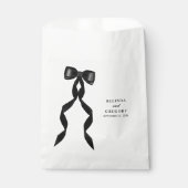 Sachets En Papier Mariage élégant au ruban noir (Devant)