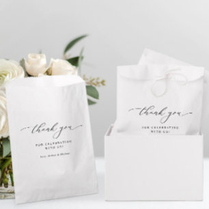 Sachets En Papier Mariage Élégant Chic Noir & Blanc
