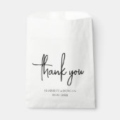 Sachets En Papier Mariage élégant noir et blanc intemporel (Devant)