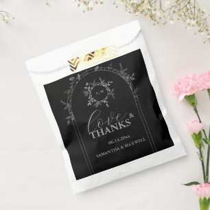 Sachets En Papier Mariage élégant noir luxe