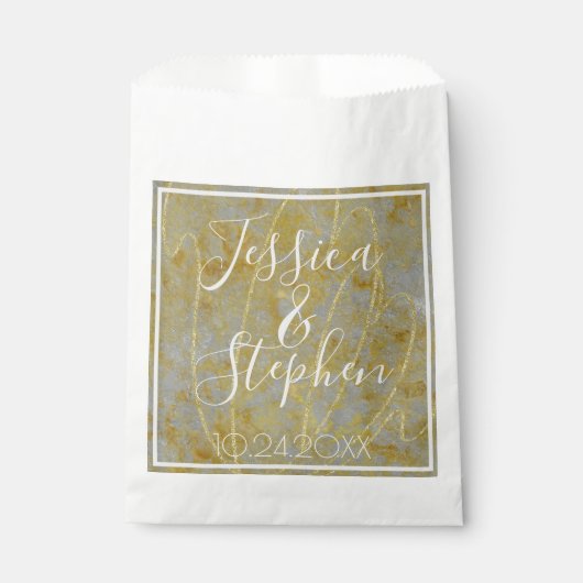 Sachets En Papier Mariage Elegant Silver Liner Party Favoriser les s (Devant)