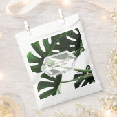 Sachets En Papier Mariage en marbre tropical Monstera (Coupé)