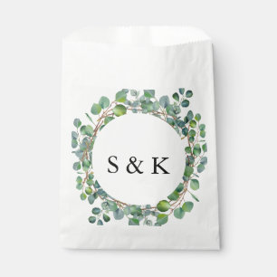 Sachets En Papier Mariage Eucalyptus aquarelle