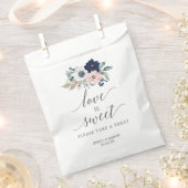Sachets En Papier Mariage Favor Sac Love is Sweet Navy Blooms (Coupé)