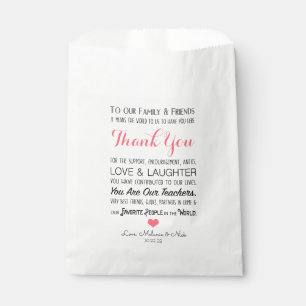 Sachets En Papier Mariage Favor Traiter Merci Message rose 3605