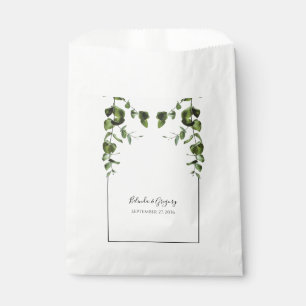 Sachets En Papier Mariage Feuille rustique Eucalyptus