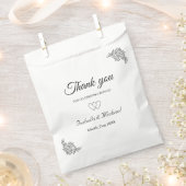 Sachets En Papier Mariage Fleur Moderne en Noir et Blanc (Coupé)