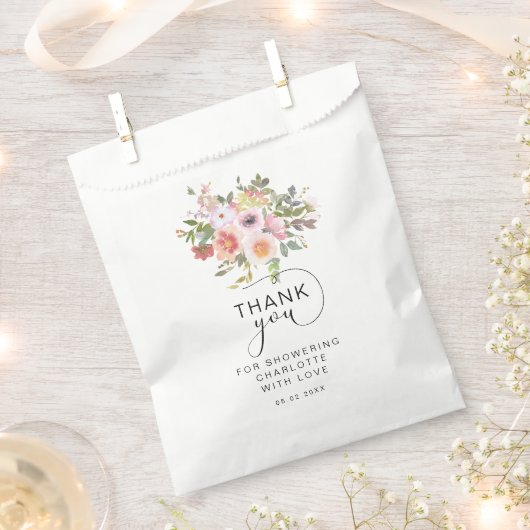 Sachets En Papier Mariage Fleur Moderne Shower (Coupé)