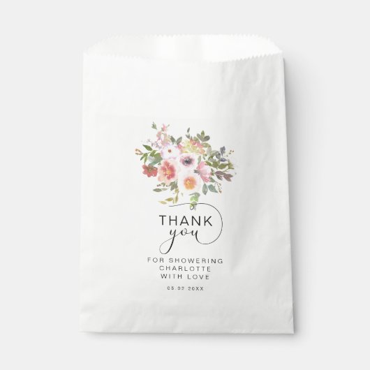 Sachets En Papier Mariage Fleur Moderne Shower (Devant)