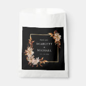 Sachets En Papier Mariage Fleur Noir (Devant)