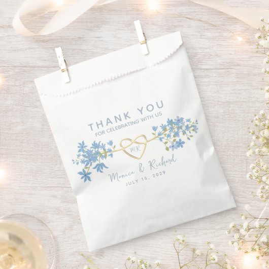 Sachets En Papier Mariage fleur sauvage Dusty Blue (Coupé)