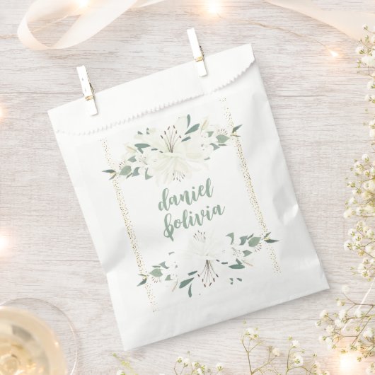 Sachets En Papier Mariage Fleur sauvage élégant Charm Green (Coupé)