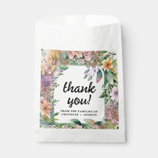 Sachets En Papier Mariage Fleur sauvage Whimsical Pastel Watercolor (Devant)