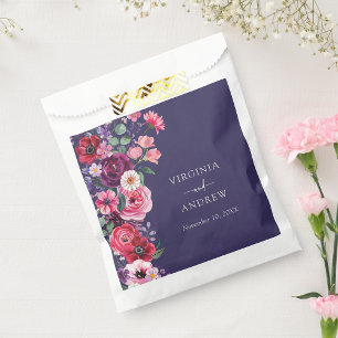 Sachets En Papier Mariage Fleurie Bleu Nuit Moody