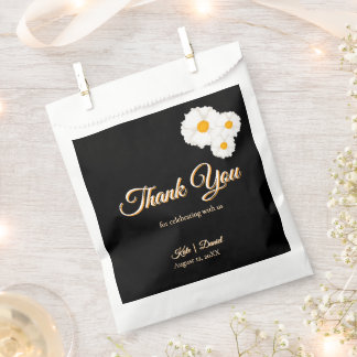 Sachets En Papier Mariage Fleuris Noir