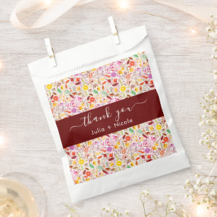 Sachets En Papier Mariage Fleurs de Tulipe d'Été Aquarelles Vibrante