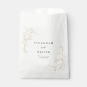 Sachets En Papier Mariage floral à revêtement or (Devant)