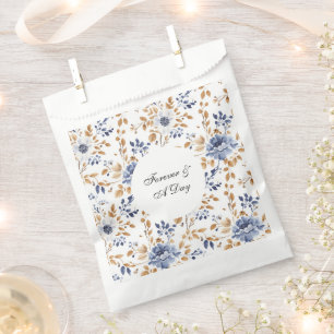 Sachets En Papier Mariage Floral Bleu Blanc Romantique Chic