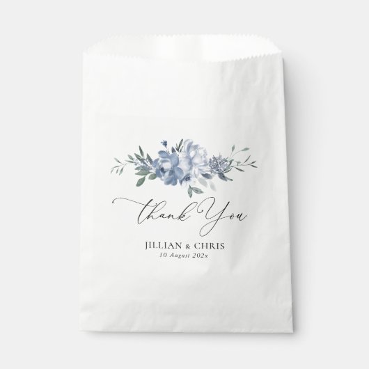 Sachets En Papier mariage floral bleu foncé (Devant)