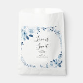 Sachets En Papier Mariage Floral bleu français moderne (Devant)