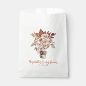 Sachets En Papier Mariage floral d'automne en terre cuite  (Devant)