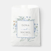 Sachets En Papier Mariage Floral d'hiver bleu rustique (Devant)