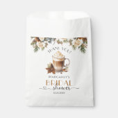 Sachets En Papier Mariage Floral d'Hiver Café (Devant)