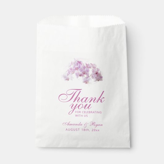 Sachets En Papier Mariage floral d'orchidée rose pâle (Devant)