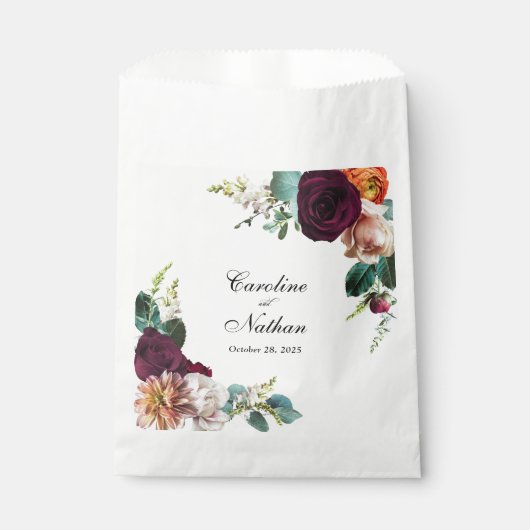 Sachets En Papier Mariage floral frais d'automne (Devant)