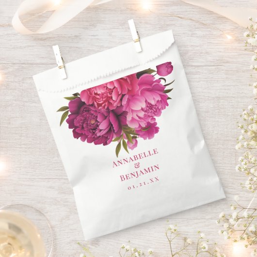 Sachets En Papier Mariage floral Magenta Peony (Coupé)