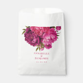 Sachets En Papier Mariage floral Magenta Peony (Devant)