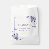 Sachets En Papier Mariage floral pourpre (Devant)
