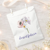Sachets En Papier Mariage floral pourpre et crème (Coupé)