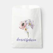 Sachets En Papier Mariage floral pourpre et crème (Devant)