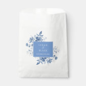 Sachets En Papier Mariage Floral Toile Bleu Français (Devant)
