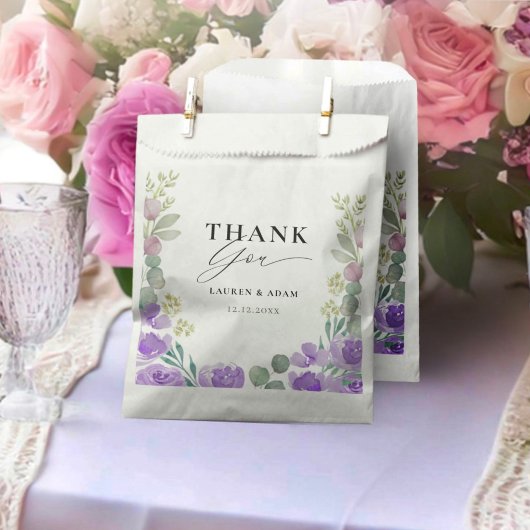 Sachets En Papier Mariage floral violet moderne Faveur