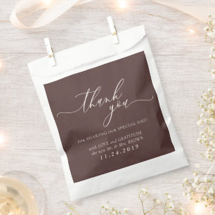 Sachets En Papier Mariage Formel Minimaliste Brun Chocolat