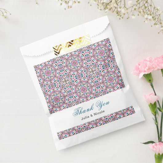 Sachets En Papier Mariage géométrique en treillis marocain (Scellé)