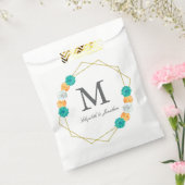 Sachets En Papier Mariage géométrique Turquoise orange (Scellé)